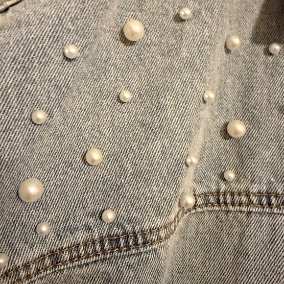 POL Denim Lace And Pearl Jacket/AMAZING Detail Size M - Picture 4 of 4